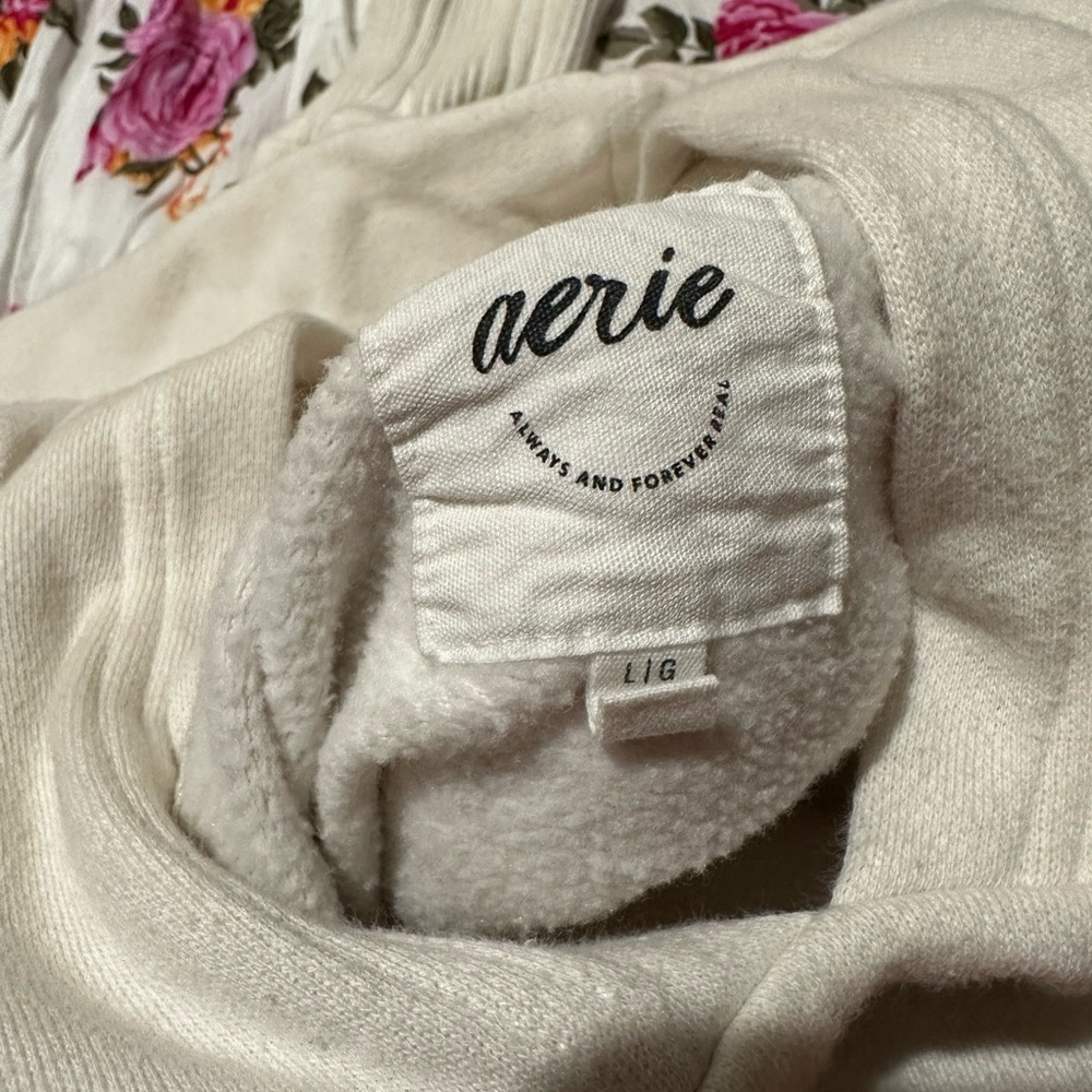 Aerie Bow Off-White Hoodie women’s size large not oversized. - Picture 12 of 12